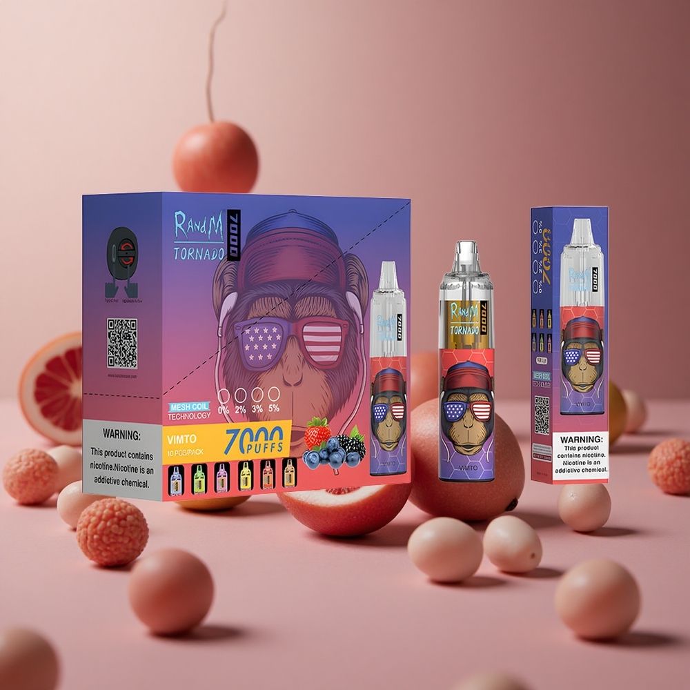 RandM Fumot Tornado 7000 Puffs Vimto Disposable Vape with 14 ML E-liquid and Mesh Coil New Zealand wholesale suppliers