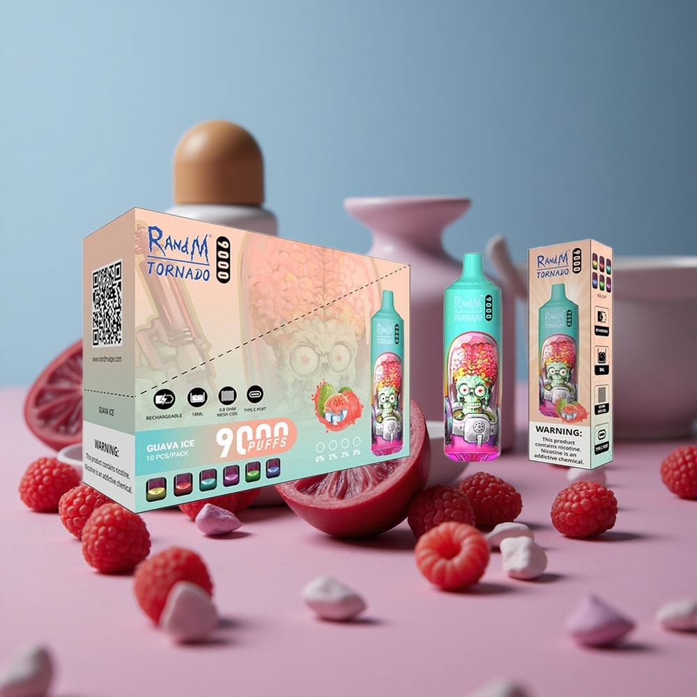 RandM Fumot Tornado 9000 Puffs Blue Sour Raspberry 18 mL Mesh Coil New Zealand wholesale suppliers