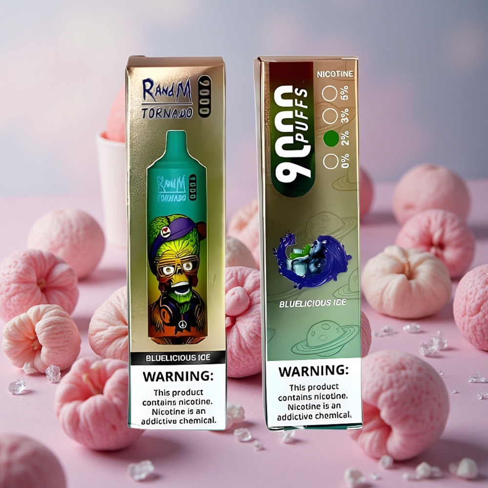 RandM Fumot Tornado 9000 Puffs Bluelicious Ice 18 mL Mesh Coil New Zealand wholesale suppliers