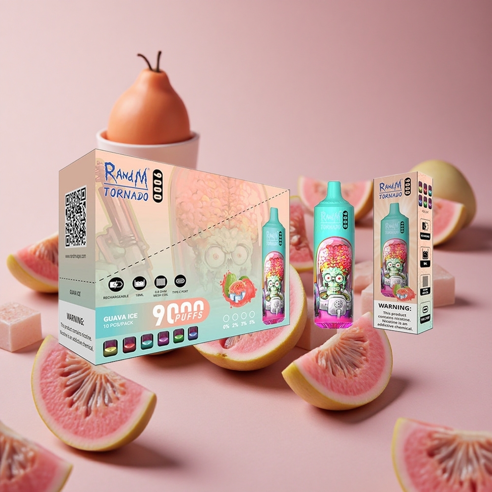 RandM Fumot Tornado 9000 Puffs Guava Ice 18 mL Mesh Coil New Zealand wholesale suppliers