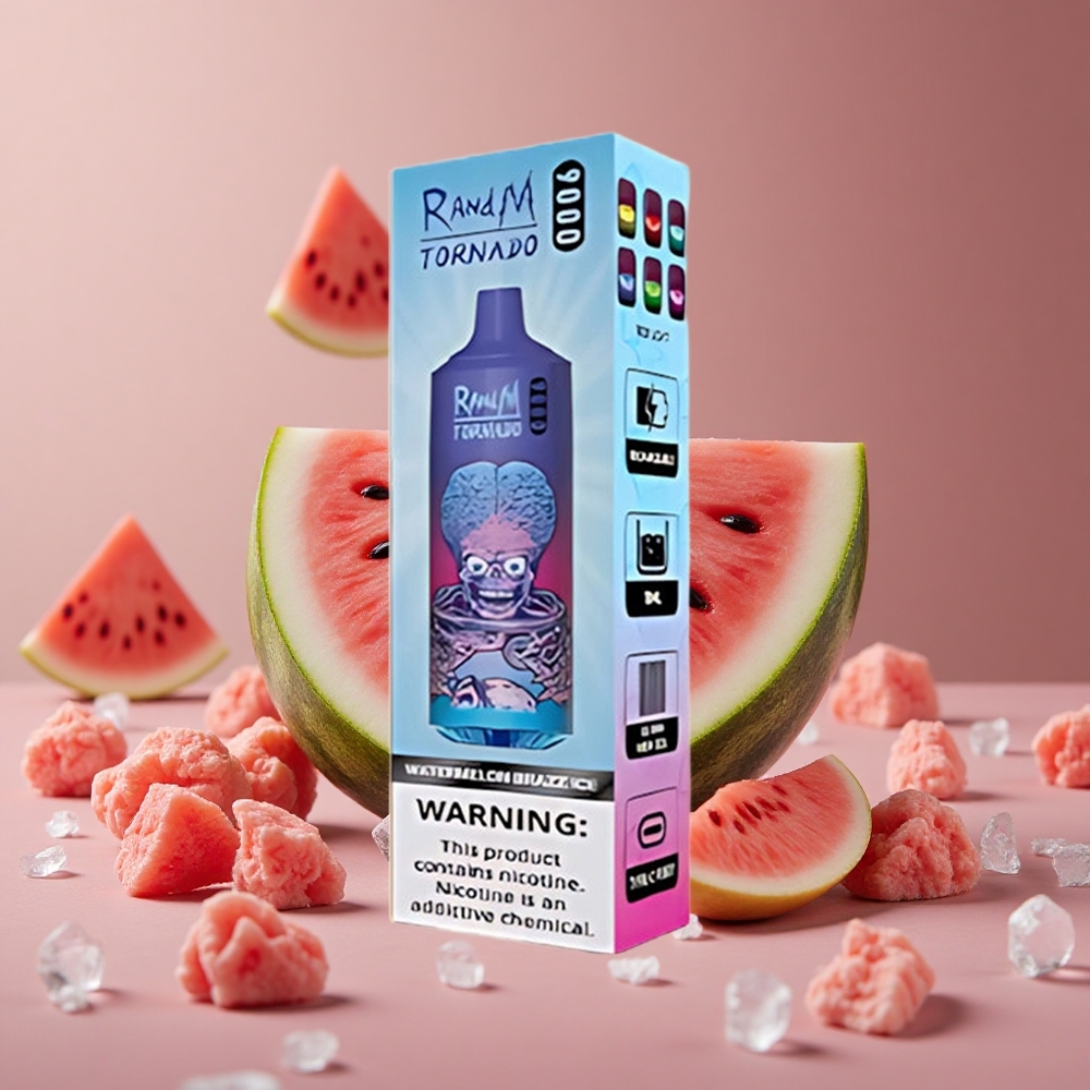 RandM Fumot Tornado 9000 Puffs Watermelon Brazz Ice 18 mL Mesh Coil New Zealand wholesale suppliers