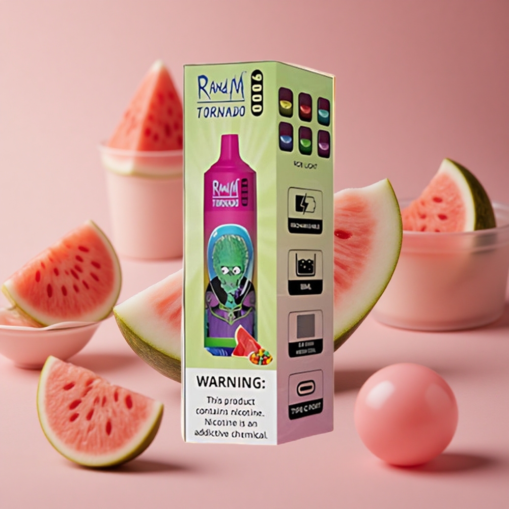 RandM Fumot Tornado 9000 Puffs Watermelon Bubble Gum 18 mL Mesh Coil New Zealand wholesale suppliers