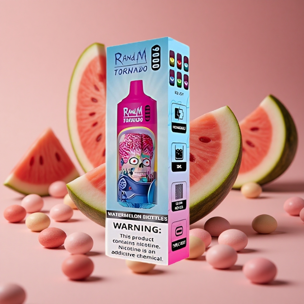 RandM Fumot Tornado 9000 Puffs Watermelon Skittles 18 mL Mesh Coil New Zealand wholesale suppliers