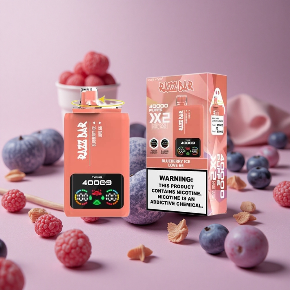 Razz Bar 40000 Puffs Blueberry Ice Power Screen Display Type-C Port New Zealand wholesale suppliers