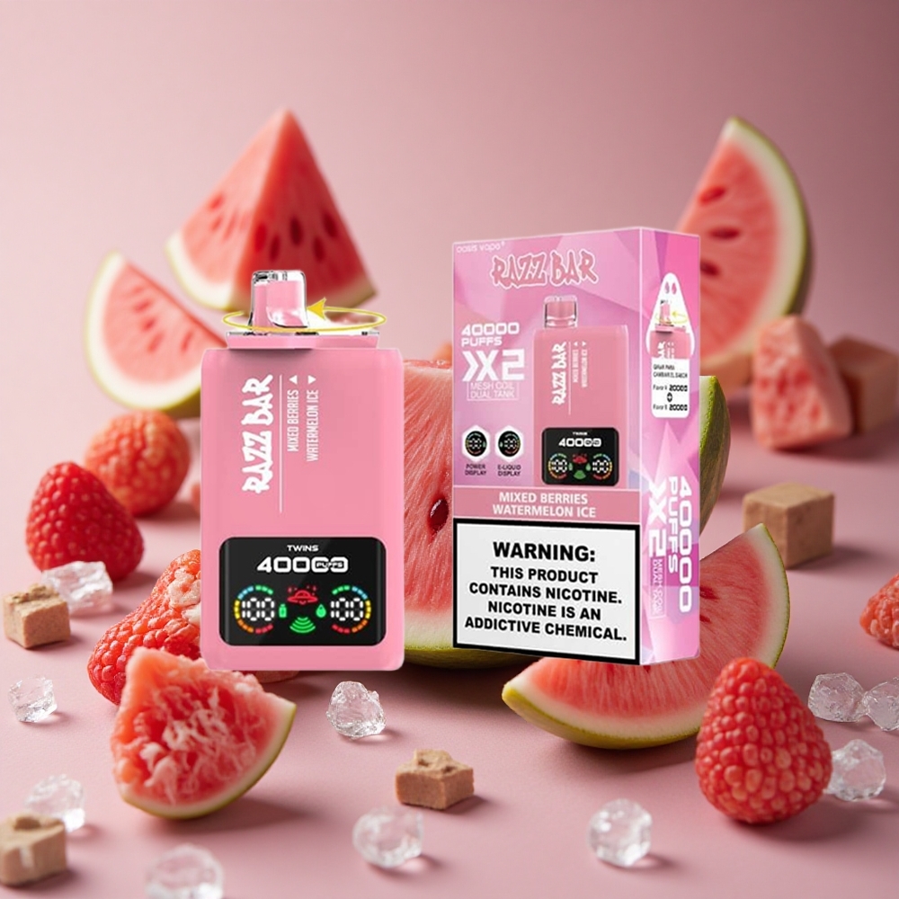 Razz Bar 40000 Puffs Mixed Berries_Watermelon Ice Power Screen Display Type-C Port New Zealand wholesale suppliers