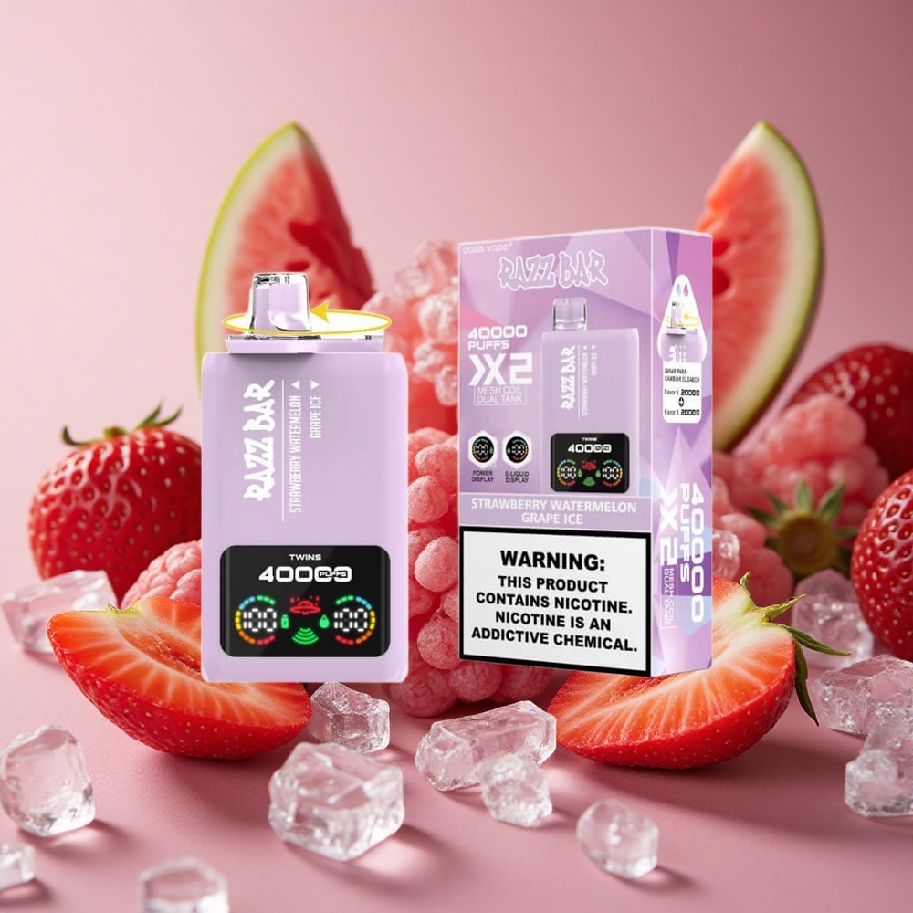 Razz Bar 40000 Puffs Strawberry Watermelon Grape Ice Power Screen Display Type-C Port New Zealand wholesale suppliers