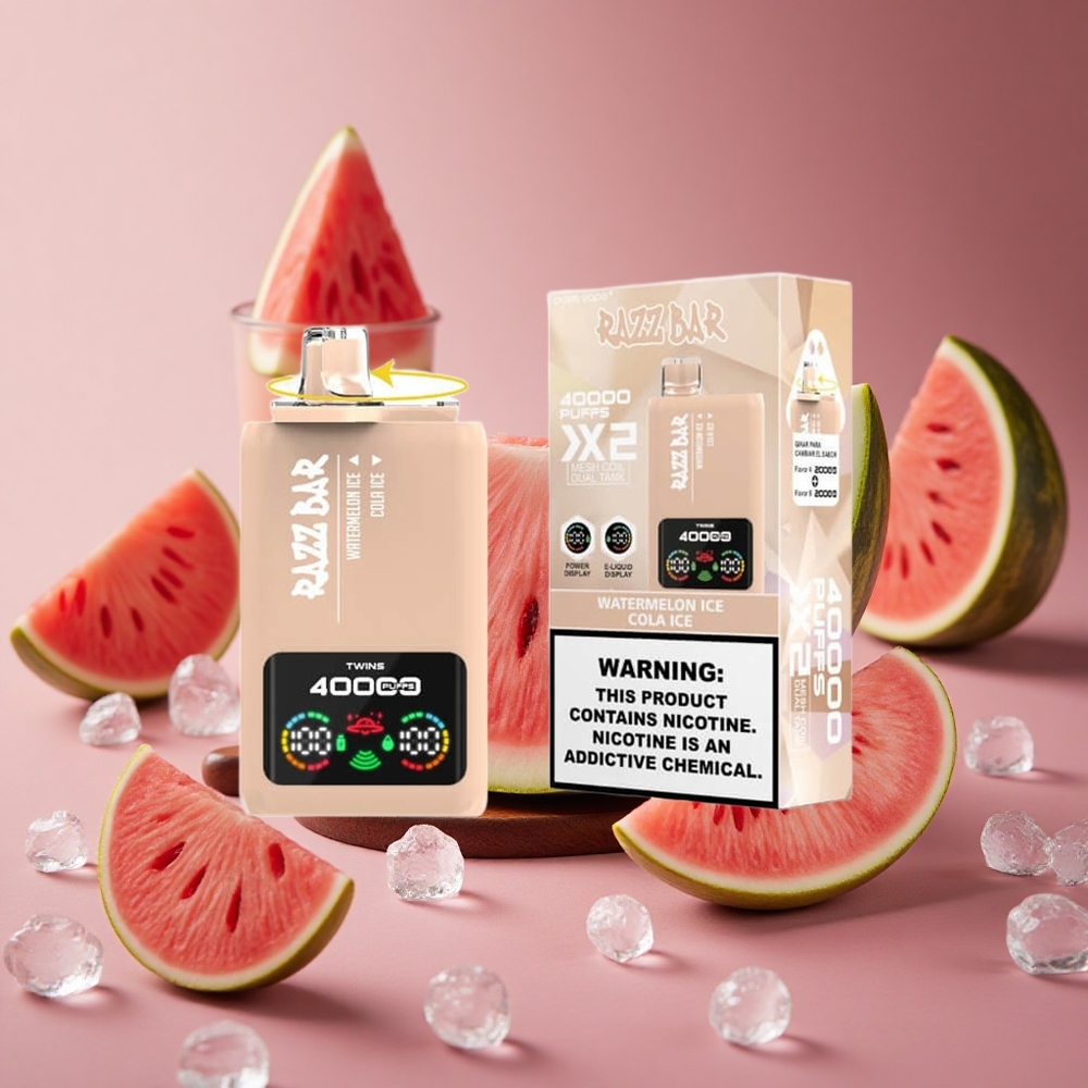 Razz Bar 40000 Puffs Watermelon Ice Cola Ice Power Screen Display Type-C Port New Zealand wholesale suppliers