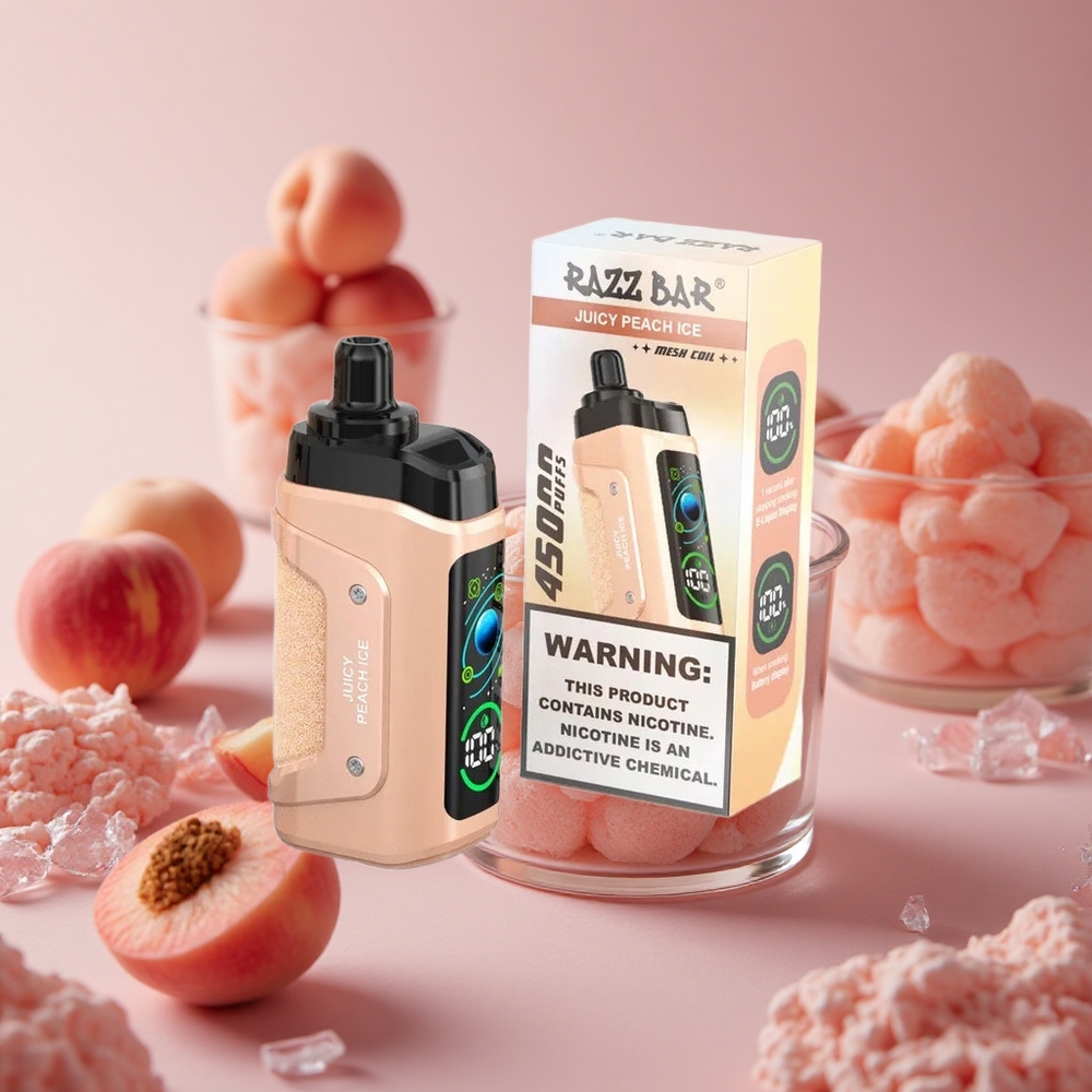 Razz Bar 45000 Puffs Juicy Peach Ice Adjustable Airflow Type-C Rechargeable New Zealand wholesale suppliers
