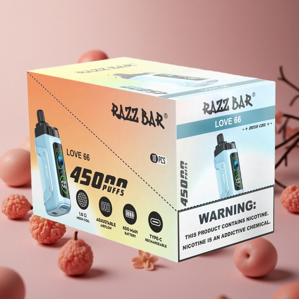 Razz Bar 45000 Puffs Love 66 with 1.0 Ohm Mesh Coil and 650 Mah Battery New Zealand wholesale suppliers