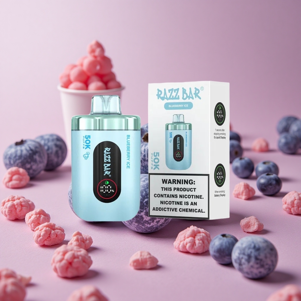 Razz Bar 50K Puffs Blueberry Ice Type-C Rechargeable New Zealand wholesale suppliers