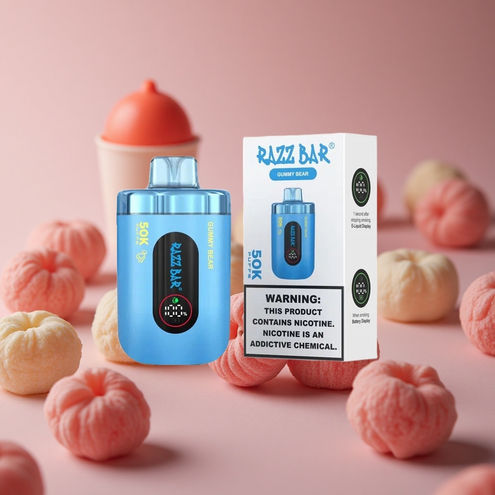 Razz Bar 50K Puffs Gummy Bear 650 Mah Battery New Zealand wholesale suppliers