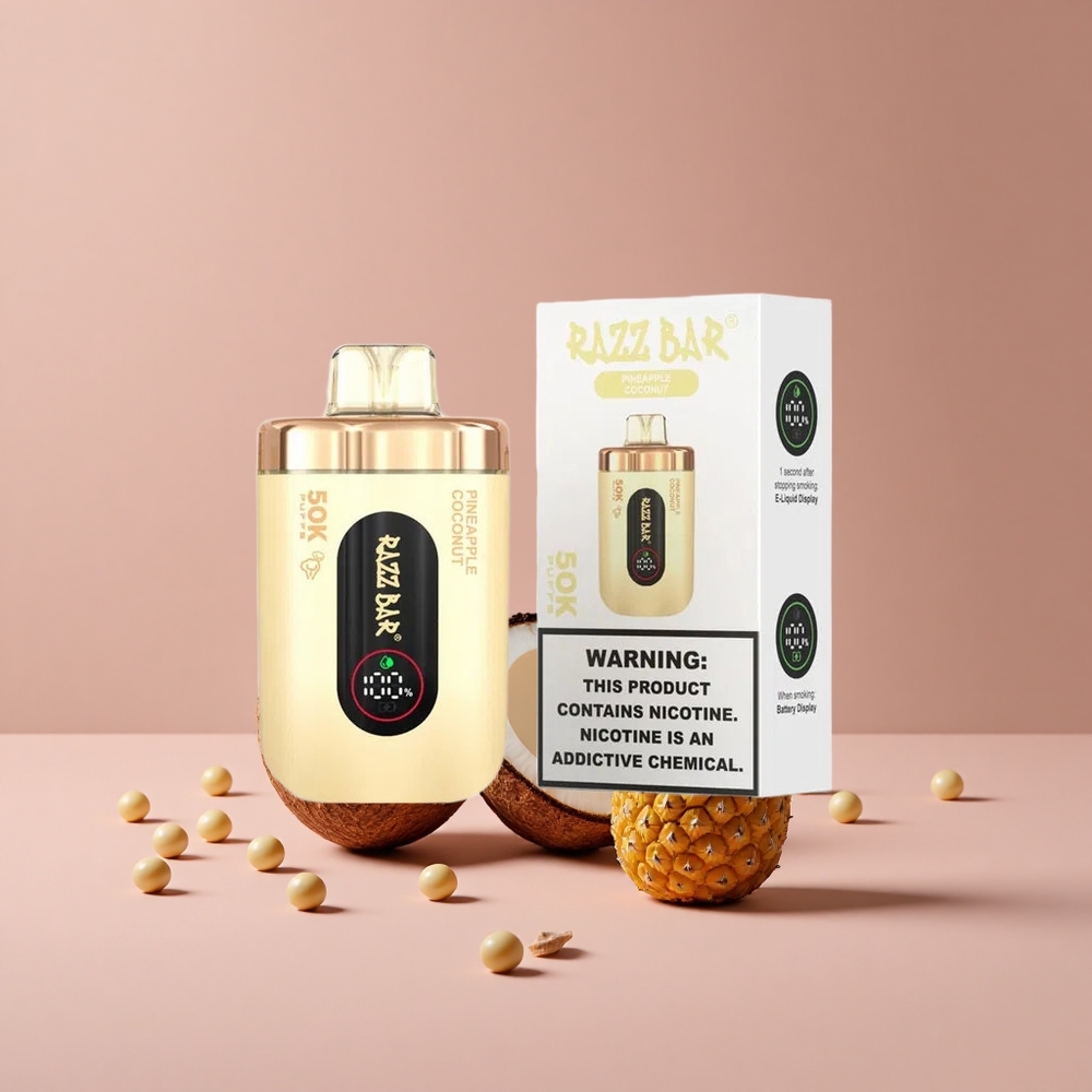 Razz Bar 50K Puffs Pineapple Coconut Type-C Rechargeable New Zealand wholesale suppliers