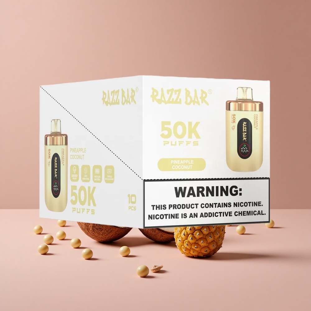 Razz Bar 50K Puffs Pineapple Coconut Type-C Rechargeable New Zealand wholesale suppliers
