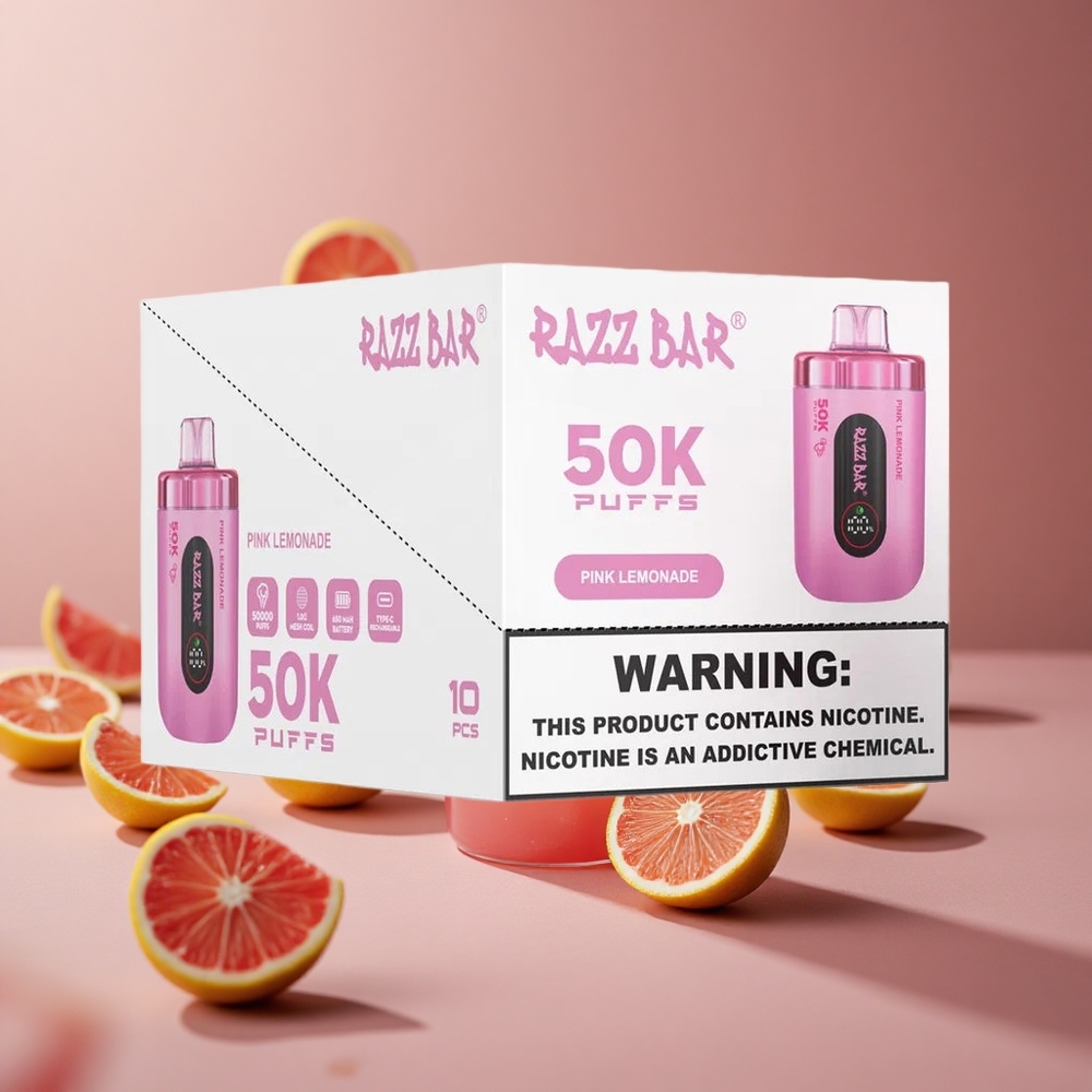 Razz Bar 50K Puffs Pink Lemonade 1.0 Ohm Mesh Coil New Zealand wholesale suppliers