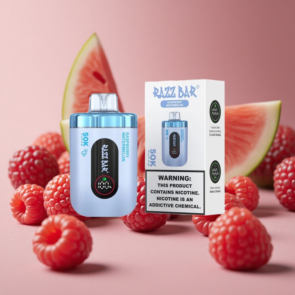 Razz Bar 50K Puffs Raspberry Watermelon 650 Mah Battery Type-C Rechargeable New Zealand wholesale suppliers