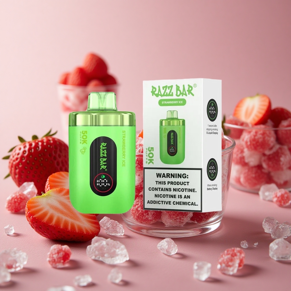Razz Bar 50K Puffs Strawberry Ice Up to 50000 Puffs 650 Mah Battery New Zealand wholesale suppliers