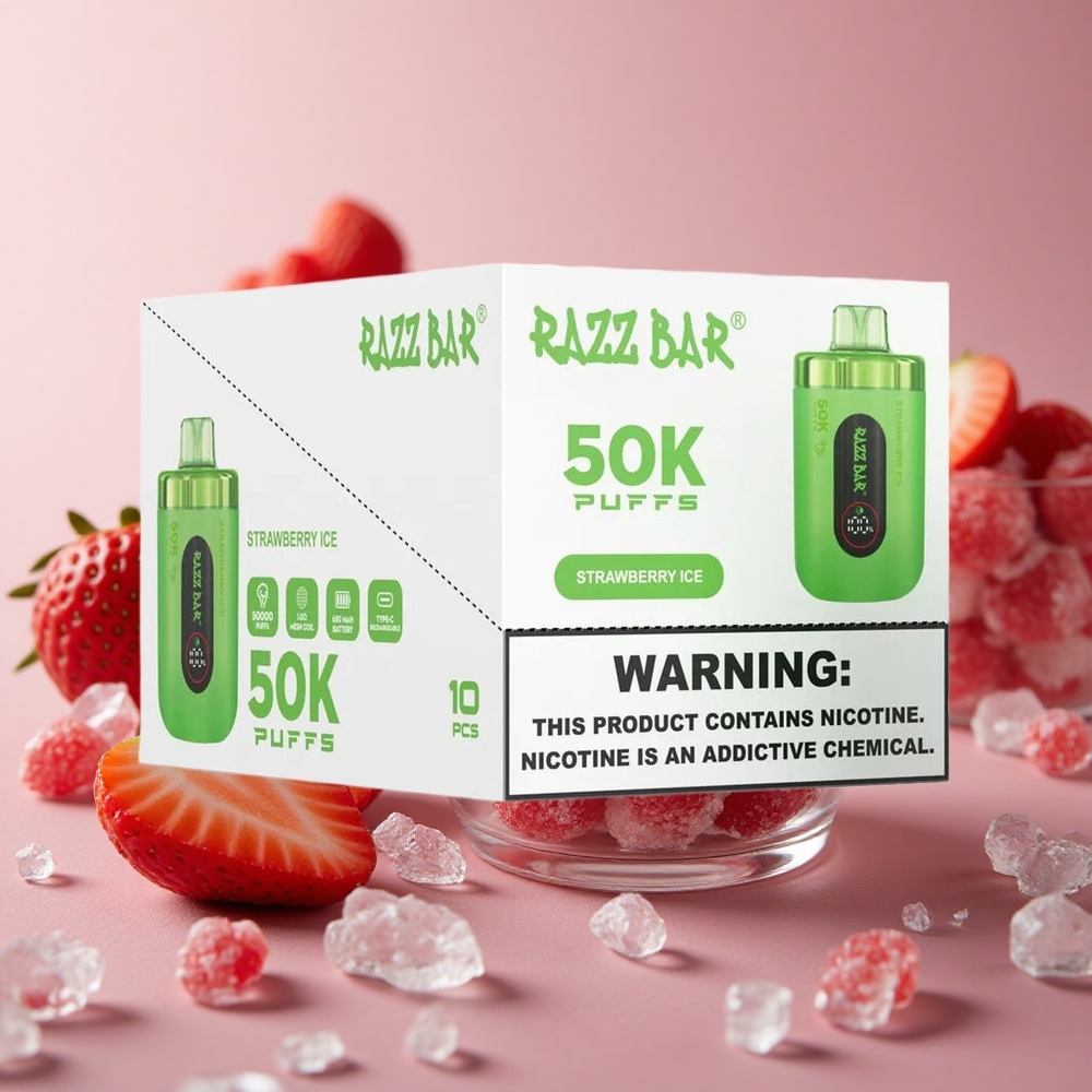 Razz Bar 50K Puffs Strawberry Ice Up to 50000 Puffs 650 Mah Battery New Zealand wholesale suppliers