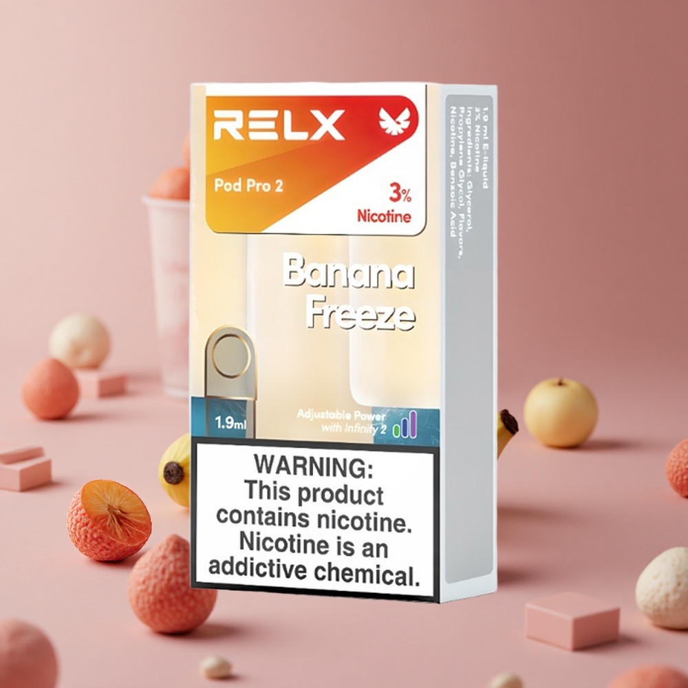 RELX Pod Pro 2 600 Puffs Banana Freeze Nicotine 3% Voltage Adjustment New Zealand wholesale suppliers