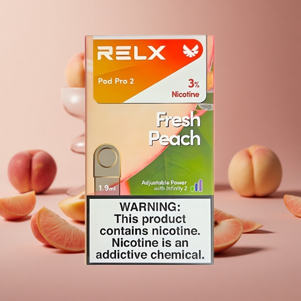 RELX Pod Pro 2 600 Puffs Fresh Peach Nicotine 3% New Zealand wholesale suppliers