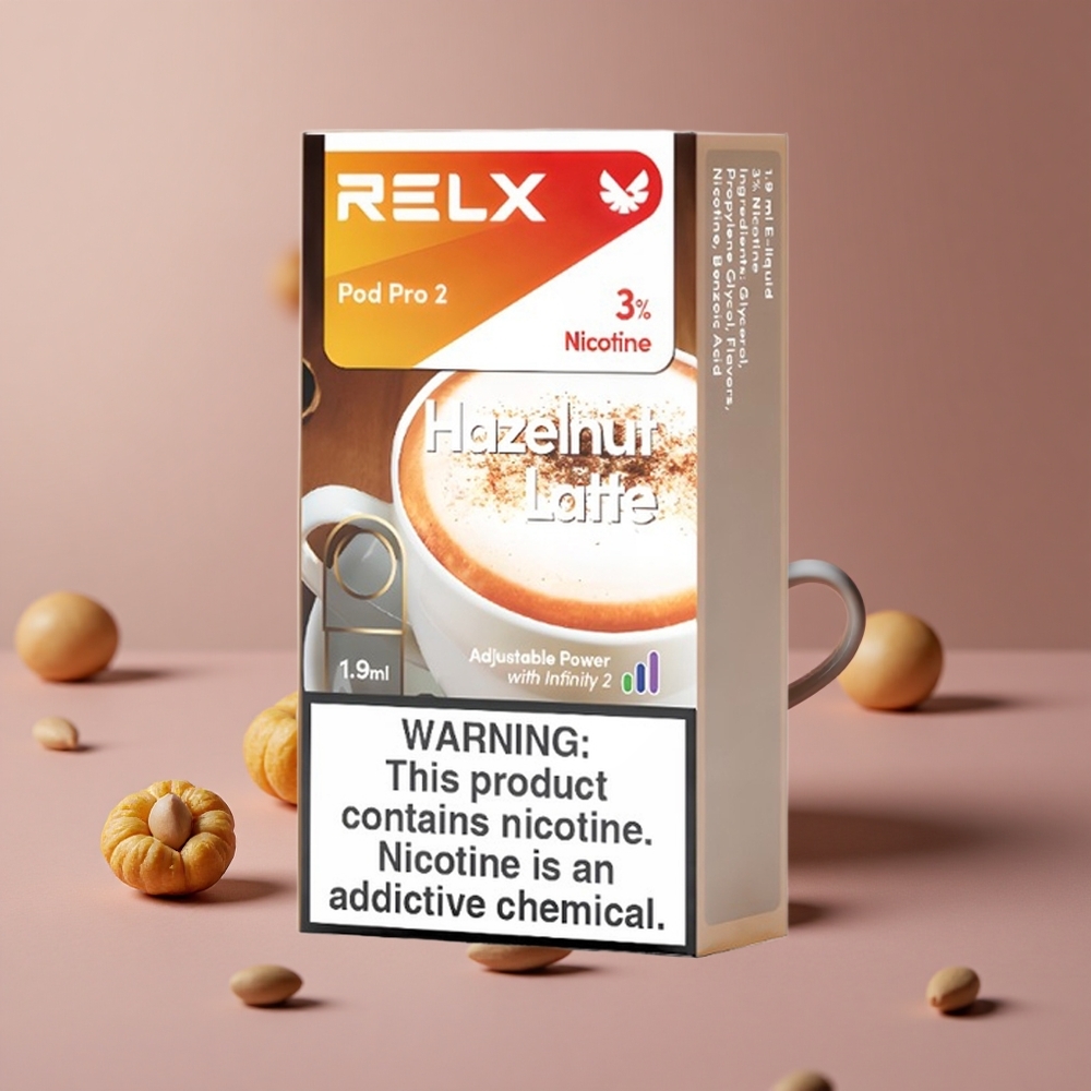 RELX Pod Pro 2 600 Puffs Hazelnut Latte 3% Nicotine New Zealand wholesale suppliers