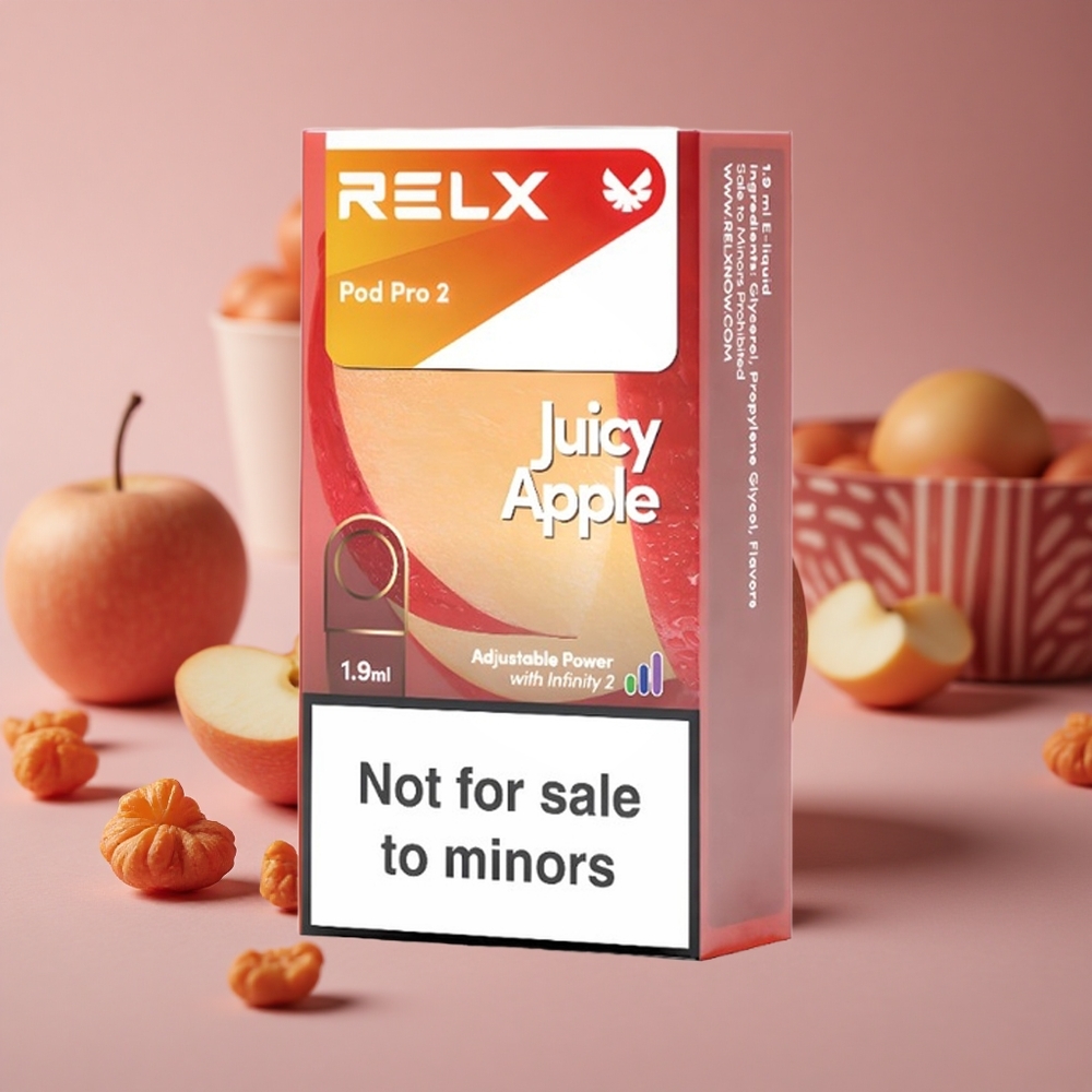 RELX Pod Pro 2 600 Puffs Juicy Apple 0% Nicotine New Zealand wholesale suppliers
