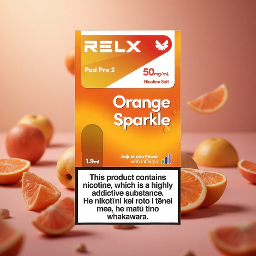 RELX Pod Pro 2 600 Puffs Orange Sparkle 5% Nicotine New Zealand wholesale suppliers