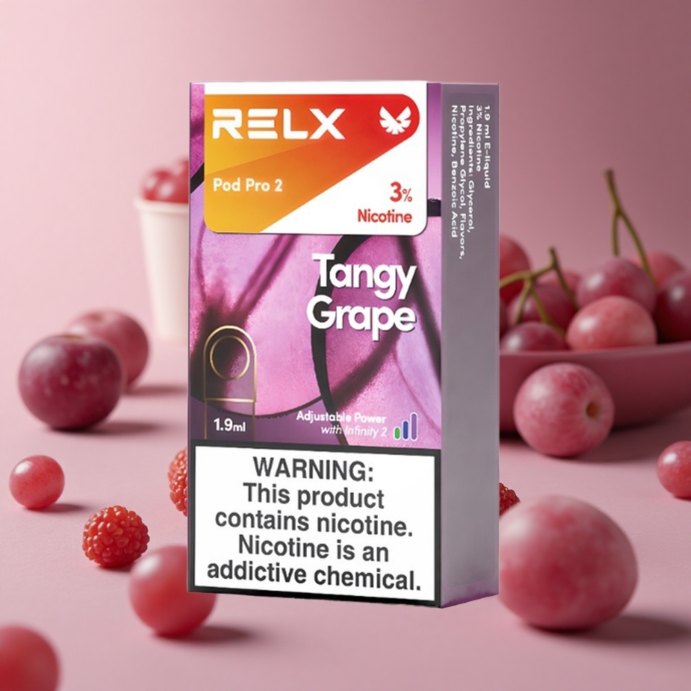 RELX Pod Pro 2 600 Puffs Tangy Grape Nicotine 3% Voltage Adjustment New Zealand wholesale suppliers