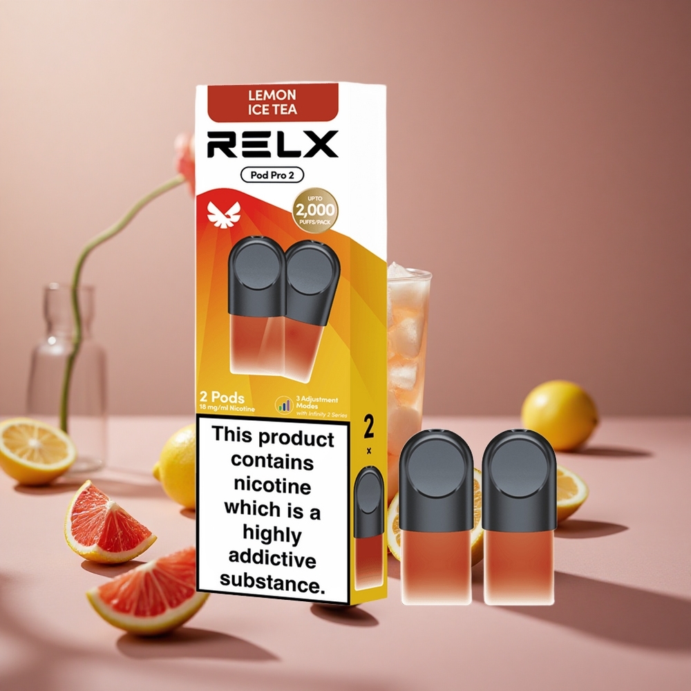 RELX Pod Pro 2 600 Puffs Tea-Lemon Ice Tea 1.8% Nicotine 3 Voltage Adjustment New Zealand wholesale suppliers