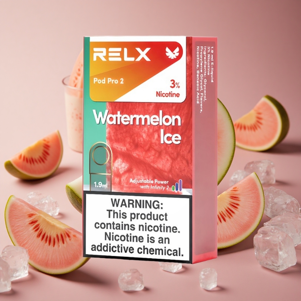 RELX Pod Pro 2 600 Puffs Water Melon Ice Nicotine 3% 1.9ml New Zealand wholesale suppliers